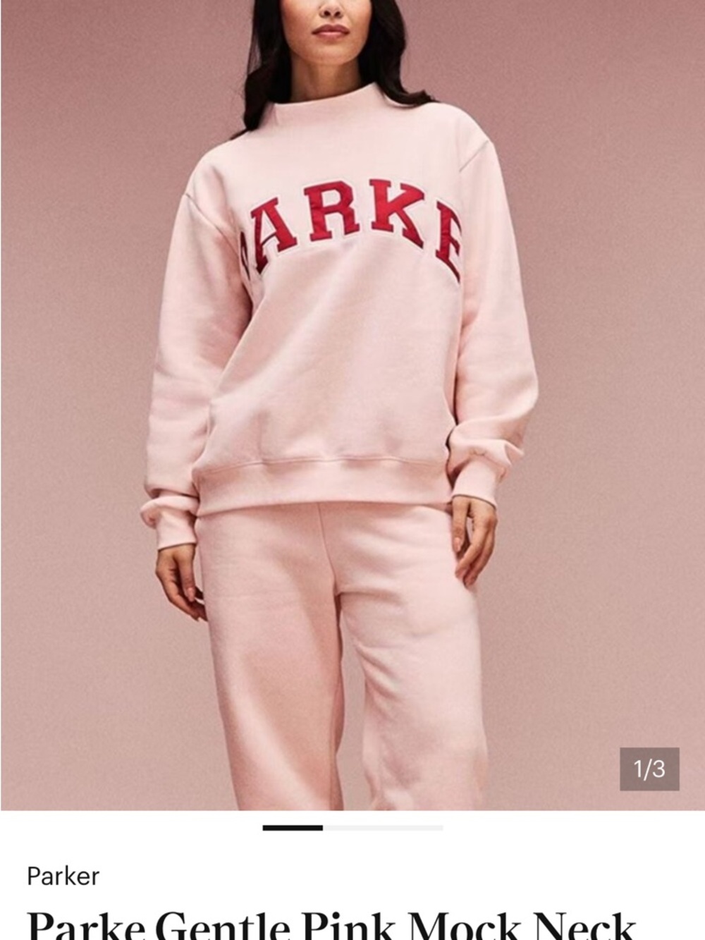 Parker Gentle Pink Mock Neck Sweatshirt